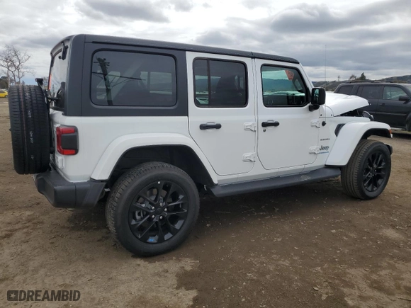 2023 Jeep Wrangler 4xe Sahara with VIN 1C4JJXP63PW689351, listed as a Copart auction lot 44970495 with 9,961 mi miles and Salvage Title. Bid and sale history available at carsss.com. Image 3.