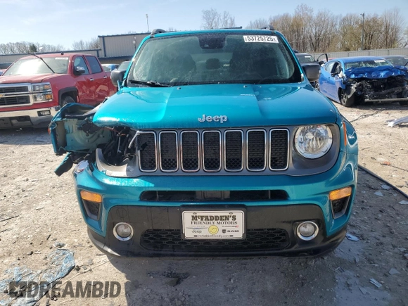 2021 Jeep Renegade Limited with VIN ZACNJDD13MPM24699, listed as a Copart auction lot 53725725 with 91,757 mi miles and Non repairable. Bid and sale history available at DreamBid. Image 5.