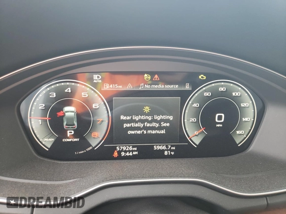 2022 Audi Q5 S line Premium Plus with VIN WA1EAAFY6N2071392, listed as a Copart auction lot 55633675 with 57,926 mi miles and Salvage title. Bid and sale history available at DreamBid. Image 9.