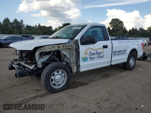 2018 Ford F-150 XL with VIN 1FTMF1CB5JKC60936, listed as a Copart auction lot 62690505 with 73,749 mi miles and Salvage title. Bid and sale history available at DreamBid. Image 1.