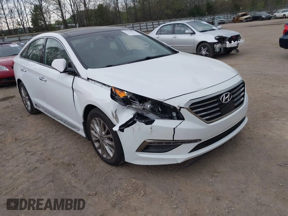 2015 Hyundai Sonata Limited with VIN 5NPE34AF2FH135371, listed as a IAAI auction lot 41986461 with 103,006 mi miles and . Bid and sale history available at carsss.com. Image 1.