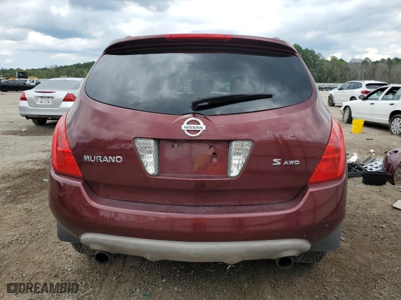 2005 Nissan Murano S with VIN JN8AZ08W85W417944, listed as a Copart auction lot 66903534 with 127,495 mi miles and Salvage Title. Bid and sale history available at carsss.com. Image 6.