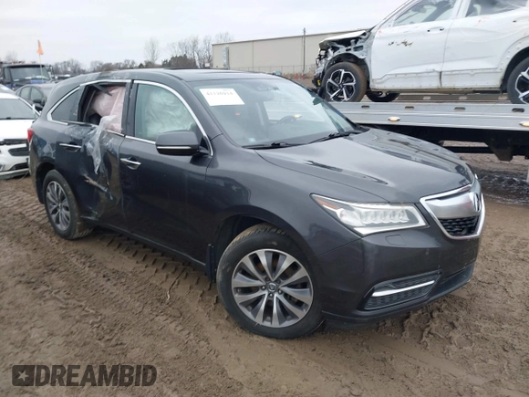 2014 Acura MDX Tech Pkg with VIN 5FRYD4H43EB504717, listed as a IAAI auction lot 41126914 with 1 mi miles. Bid and sale history available at carsss.com. Image 1.