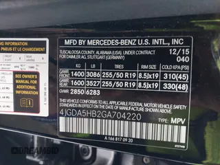 2016 Mercedes-Benz GLE 350 with VIN 4JGDA5HB2GA704220, listed as a IAAI auction lot 42444382 with 103,433 mi miles and . Bid and sale history available at DreamBid. Image 9.