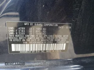 2019 Subaru Impreza with VIN 4S3GKAA61K3610069, listed as a Copart auction lot 59883175 with 102,706 mi miles and Salvage title. Bid and sale history available at DreamBid. Image 12.