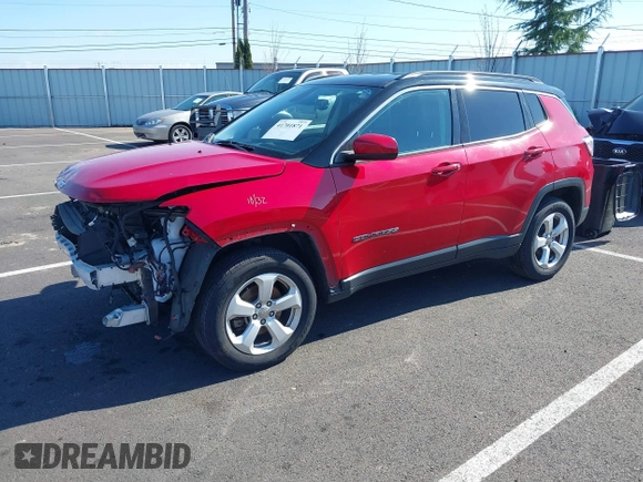 2018 Jeep Compass Latitude with VIN 3C4NJDBB5JT127730, listed as a IAAI auction lot 41701871 with 136,544 mi miles. Bid and sale history available at carsss.com. Image 20.