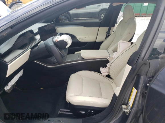 2023 Tesla Model S Plaid with VIN 5YJSA1E63PF507138, listed as a Copart auction lot 55510335 with Not provided miles and Salvage title. Bid and sale history available at DreamBid. Image 7.