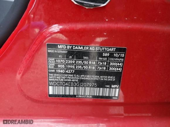 2016 Mercedes-Benz GLA with VIN WDCTG4EB3GJ207975, listed as a Copart auction lot 86206514 with 145,940 mi miles and Salvage Title. Bid and sale history available at carsss.com. Image 13.