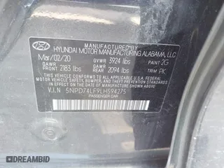 2020 Hyundai Elantra SE with VIN 5NPD74LF9LH594275, listed as a IAAI auction lot 41681921 with 62,554 mi miles. Bid and sale history available at carsss.com. Image 9.