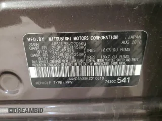 2019 Mitsubishi Outlander SE with VIN JA4AD3A39KZ010618, listed as a Copart auction lot 60504615 with 102,767 mi miles and Salvage title. Bid and sale history available at DreamBid. Image 13.
