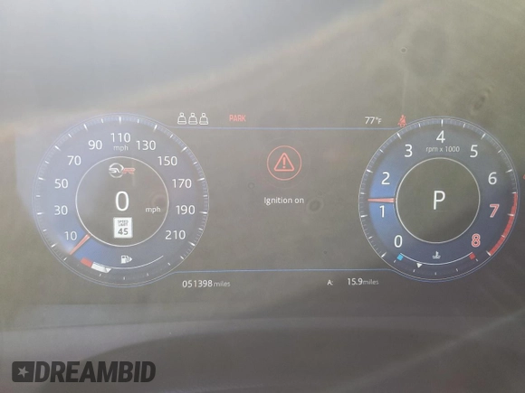 2019 Jaguar F-Pace SVR with VIN SADCZ2EE6KA603989, listed as a Copart auction lot 78444274 with 51,398 mi miles and Salvage title. Bid and sale history available at DreamBid. Image 9.
