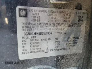 2013 Chevrolet Captiva Sport LT with VIN 3GNAL3EK4DS588434, listed as a Copart auction lot 46614605 with 168,271 mi miles and Salvage Title. Bid and sale history available at DreamBid. Image 15.