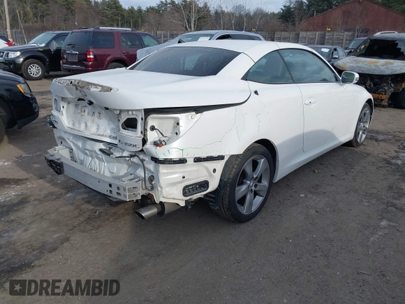 2010 Lexus IS with VIN JTHFE2C21A2500693, listed as a IAAI auction lot 41331609 with 84,274 mi miles. Bid and sale history available at carsss.com. Image 4.