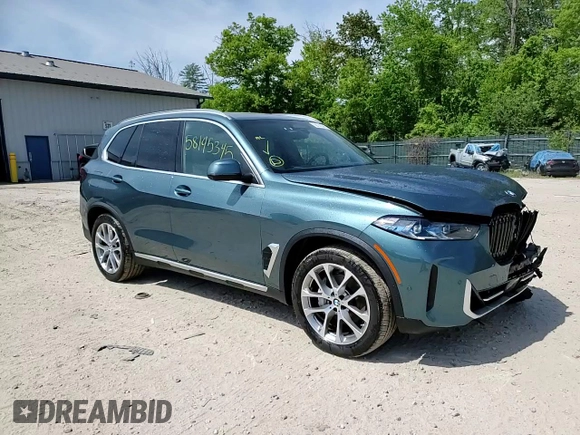 2024 BMW X5 xDrive40i with VIN 5UX23EU06R9S35422, listed as a Copart auction lot 58145345 with 537 mi miles and Salvage title. Bid and sale history available at DreamBid. Image 14.