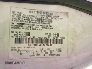 2005 Mercury Sable LS with VIN 1MEFM55S65A624830, listed as a IAAI auction lot 41393472 with 190,036 mi miles and . Bid and sale history available at DreamBid. Image 9.