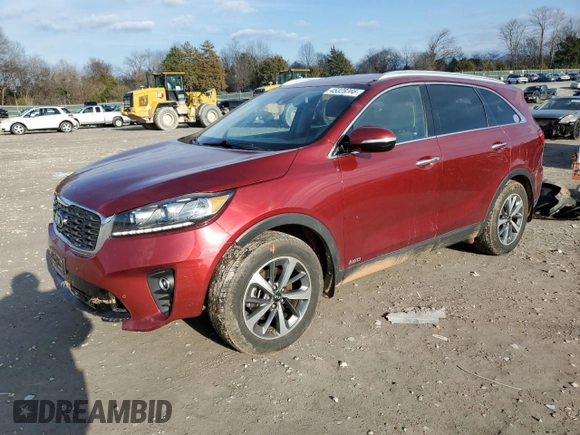 2019 Kia Sorento EX with VIN 5XYPHDA57KG458060, listed as a Copart auction lot 45328265 with 97,676 mi miles and Salvage Title. Bid and sale history available at DreamBid. Image 1.