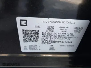 2023 Chevrolet Traverse LT Cloth with VIN 1GNEVGKWXPJ170993, listed as a IAAI auction lot 41532217 with 33,596 mi miles. Bid and sale history available at carsss.com. Image 9.