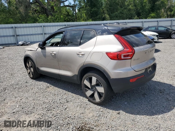2023 Volvo XC40 Ultimate with VIN YV4ED3UM3P2013538, listed as a Copart auction lot 57995485 with 24,189 mi miles and Salvage title. Bid and sale history available at DreamBid. Image 2.