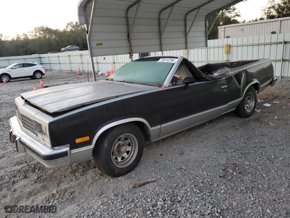 1985 Chevrolet El Camino with VIN 3GCCW80H2FS917457, listed as a Copart auction lot 76519754 with 53,850 mi miles and Salvage Title. Bid and sale history available at carsss.com. Image 1.