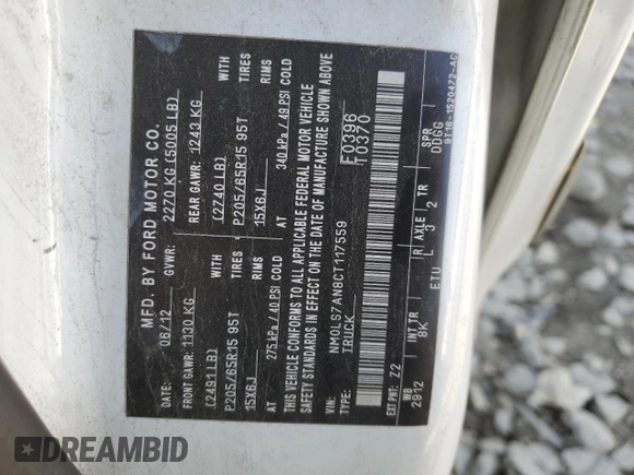 2012 Ford Transit Connect XL с VIN NM0LS7AN8CT117559, выставлен на аукционе Copart как лот 56550865 с пробегом 130 231 миль миль и Чистый • Clean title. История ставок и продаж доступна на DreamBid. Изображение 13.