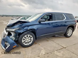 2022 Chevrolet Traverse LS with VIN 1GNERFKW2NJ153620, listed as a Copart auction lot 57409445 with 53,395 mi miles and Salvage title. Bid and sale history available at DreamBid. Image 1.