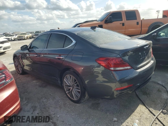 2021 Genesis G70 2.0T with VIN KMTG34LA8MU066796, listed as a Copart auction lot 82797274 with Not provided miles and Non repairable. Bid and sale history available at DreamBid. Image 2.