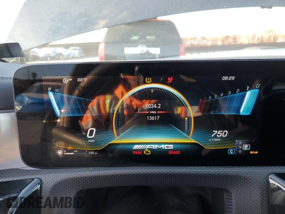 2023 Mercedes-Benz CLA 45 AMG with VIN W1K5J5DB8PN414447, listed as a Copart auction lot 49317765 with 13,617 mi miles and Salvage Title. Bid and sale history available at DreamBid. Image 9.