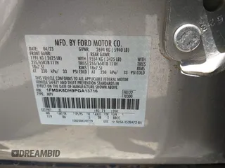 2023 Ford Explorer XLT с VIN 1FMSK8DH9PGA13716, выставлен на аукционе IAAI как лот 42054170 с пробегом 27 243 миль миль и . История ставок и продаж доступна на DreamBid. Изображение 9.