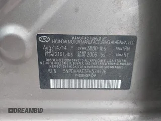 2015 Hyundai Elantra SE z VIN 5NPDH4AE3FH574776, wystawiony jako IAAI lot #42076620 z przebiegiem 175 486 mil mil oraz . Historia ofert i sprzedaży dostępna na DreamBid. Obrazek 9.