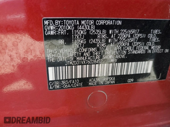 2007 Toyota RAV4 Limited z VIN JTMZD31VX76028452, wystawiony jako Copart lot #61800635 z przebiegiem 149 784 mil mil oraz Czysty tytuł • Clean title. Historia ofert i sprzedaży dostępna na DreamBid. Obrazek 13.