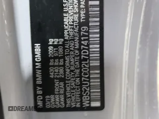 2020 BMW M2 Competition with VIN WBS2U7C02L7D74179, listed as a Copart auction lot 43246245 with 48,062 mi miles and Salvage Title. Bid and sale history available at carsss.com. Image 14.