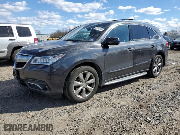2016 Acura MDX w/Advance with VIN 5FRYD4H99GB017116, listed as a Copart auction lot 47207205 with 127,226 mi miles and Salvage Title. Bid and sale history available at carsss.com. Image 1.
