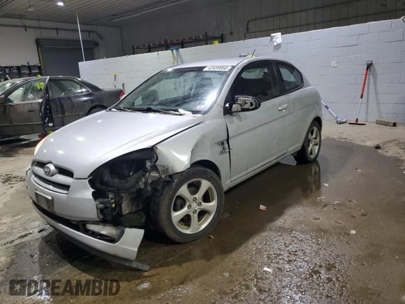 2007 Hyundai Accent SE with VIN KMHCN36C37U046518, listed as a Copart auction lot 43459955 with 118,356 mi miles and Salvage Title. Bid and sale history available at carsss.com. Image 1.
