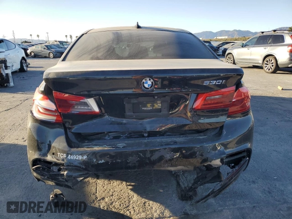 2020 BMW 5 Series 530i with VIN WBAJR3C09LCD74424, listed as a Copart auction lot 47657575 with Not provided miles and Salvage title. Bid and sale history available at DreamBid. Image 6.