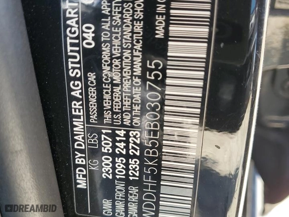 2012 Mercedes-Benz E-Class E 350 Sport with VIN WDDHF5KB5EB030755, listed as a Copart auction lot 52207575 with 0 mi miles and Clean Title. Bid and sale history available at carsss.com. Image 12.