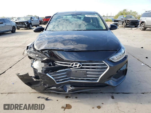 2022 Hyundai Accent SEL with VIN 3KPC24A61NE182565, listed as a Copart auction lot 67732004 with 26,799 mi miles and Salvage Title. Bid and sale history available at DreamBid. Image 5.