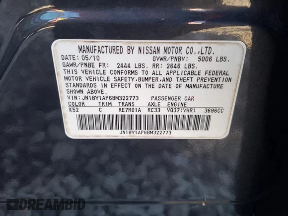 2011 Infiniti M37 with VIN JN1BY1AP6BM322773, listed as a Copart auction lot 82407554 with 154,579 mi miles and Salvage Title. Bid and sale history available at carsss.com. Image 12.