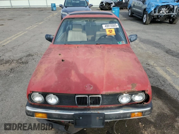 1987 BMW 3 Series 325 with VIN WBAAB540XH9699552, listed as a Copart auction lot 49915505 with 138,676 mi miles and Clean Title. Bid and sale history available at carsss.com. Image 5.