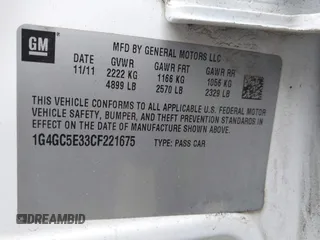 2012 Buick LaCrosse Leather with VIN 1G4GC5E33CF221675, listed as a IAAI auction lot 42425068 with 105,277 mi miles and . Bid and sale history available at DreamBid. Image 9.
