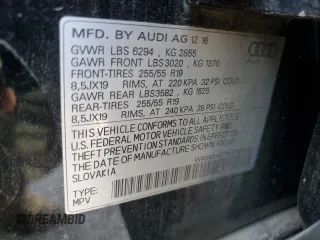 2017 Audi Q7 Premium with VIN WA1AHAF78HD039960, listed as a Copart auction lot 57994115 with 122,511 mi miles and Clean title. Bid and sale history available at DreamBid. Image 12.