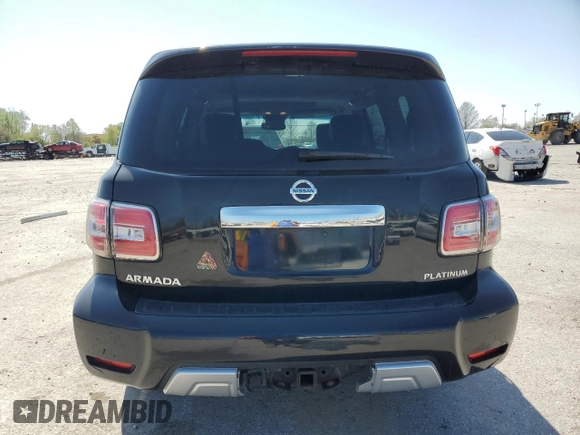2017 Nissan Armada Platinum with VIN JN8AY2NE3H9706565, listed as a Copart auction lot 52124855 with 126,592 mi miles and Clean Title. Bid and sale history available at carsss.com. Image 6.