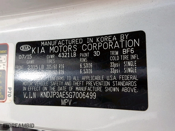 2016 Kia Soul EV with VIN KNDJP3AE5G7006499, listed as a Copart auction lot 40766609 with 20,392 mi miles and Salvage Title. Bid and sale history available at carsss.com. Image 10.