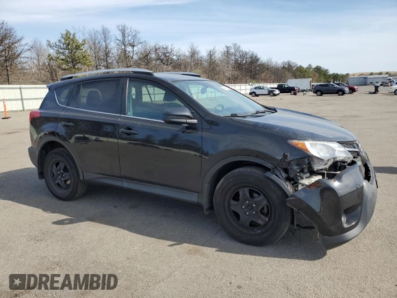 2015 Toyota RAV4 LE with VIN 2T3BFREV0FW296593, listed as a Copart auction lot 54052395 with 106,702 mi miles and Salvage title. Bid and sale history available at DreamBid. Image 4.
