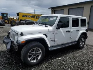 2020 Jeep Wrangler Unlimited Sahara with VIN 1C4HJXEG1LW197700, listed as a Copart auction lot 56539125 with 66,895 mi miles and Salvage title. Bid and sale history available at DreamBid. Image 1.