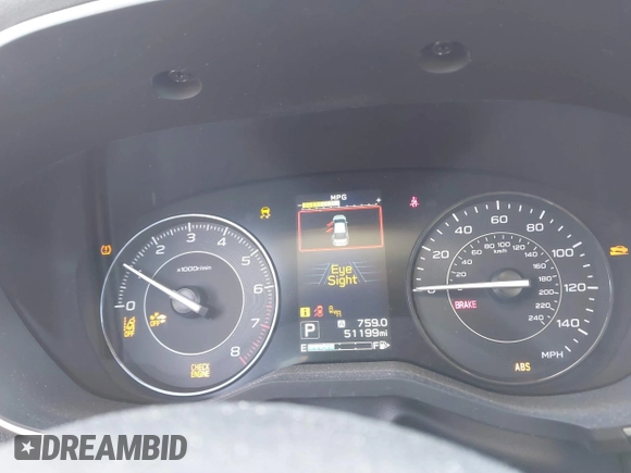 2019 Subaru Impreza Premium with VIN 4S3GTAD62K3714059, listed as a IAAI auction lot 41395396 with 51,199 mi miles. Bid and sale history available at carsss.com. Image 7.