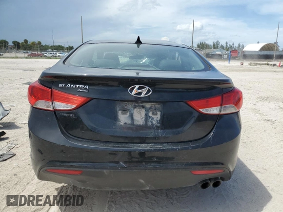 2013 Hyundai Elantra Coupe GS PZEV with VIN KMHDH6AE6DU014924, listed as a Copart auction lot 63874694 with 0 mi miles and Salvage Title. Bid and sale history available at carsss.com. Image 6.