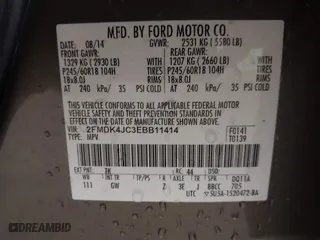 2014 Ford Edge SEL with VIN 2FMDK4JC3EBB11414, listed as a IAAI auction lot 41951165 with 224,128 mi miles. Bid and sale history available at carsss.com. Image 9.