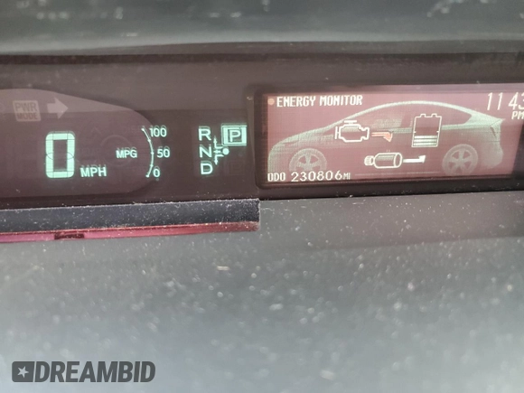 2012 Toyota Prius One with VIN JTDKN3DU1C1592998, listed as a Copart auction lot 56449225 with 230,806 mi miles and Salvage Title. Bid and sale history available at DreamBid. Image 9.