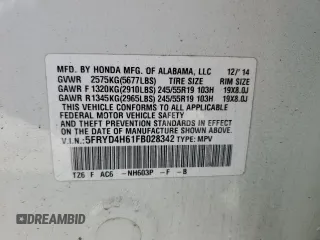 2015 Acura MDX Technology z VIN 5FRYD4H61FB028342, wystawiony jako Copart lot #46256965 z przebiegiem 130 080 mil mil oraz Szkoda całkowita • Salvage title. Historia ofert i sprzedaży dostępna na DreamBid. Obrazek 15.