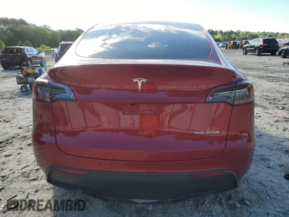 2024 Tesla Model Y Long Range with VIN 7SAYGDEE6RA318973, listed as a Copart auction lot 55586435 with 8,700 mi miles and Salvage title. Bid and sale history available at DreamBid. Image 6.